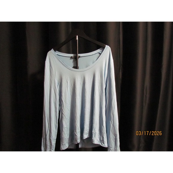 INC International Concepts Tops - INC International Concepts Womens Light Blue Long Sleeve Scoop Neck Top NWT